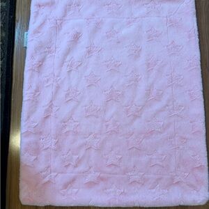 Pink Star Patterned minky couture baby blanket pink